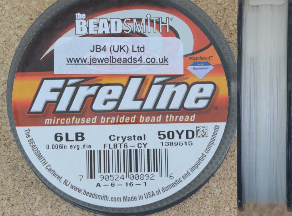 Thread Fireline Beading 4lb 6lb 8lb 10lb 14lb Crystal Smoke Black 50yds